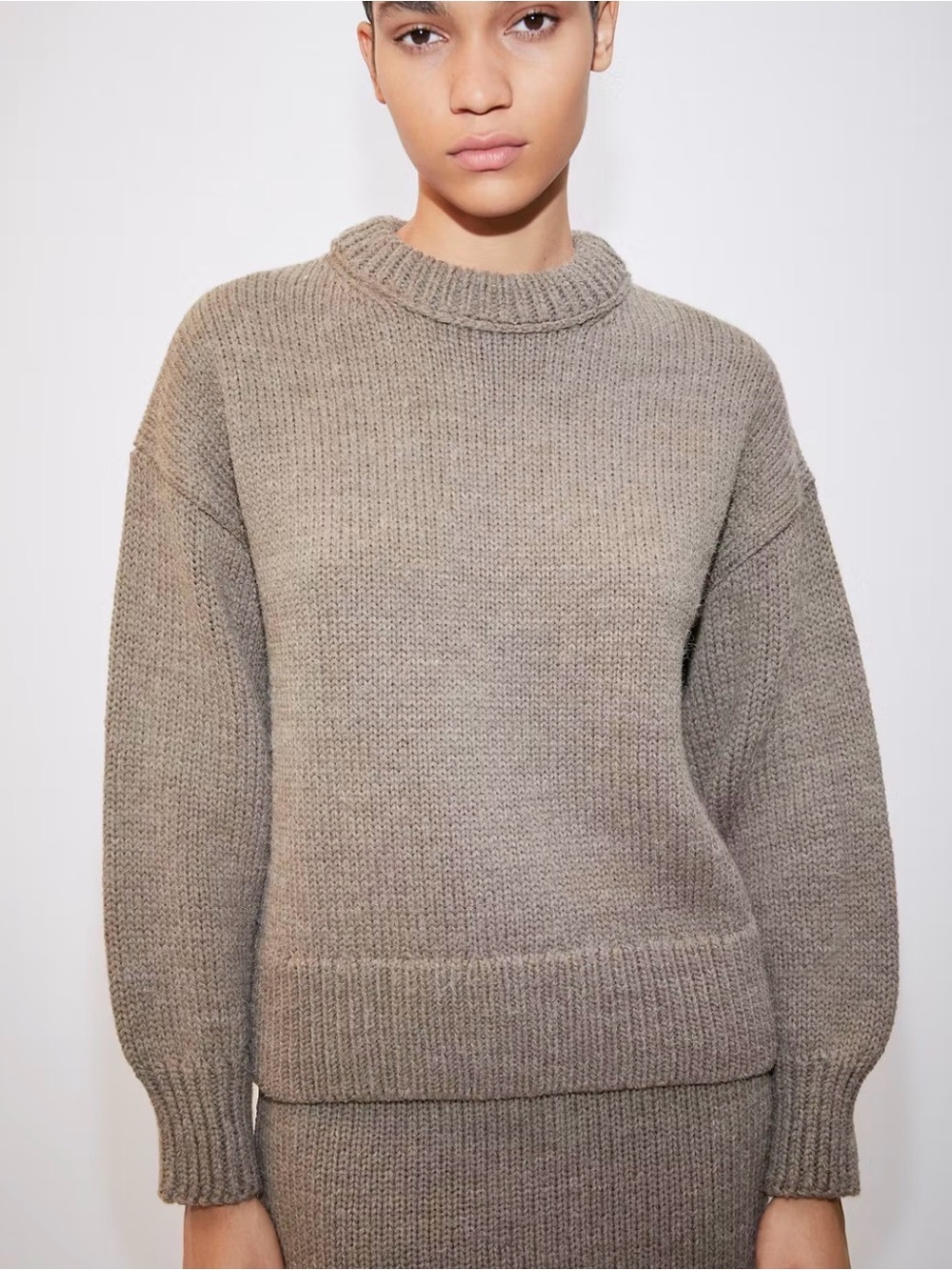 Mango Puffed-Sleeved Wool Sweater | M